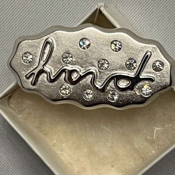 Pray Hard silver pin with rhinestones by Art Gallery of Ontario - Picture 7 of 9